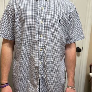 Ralph Lauren Navy and White Checkered Shirt